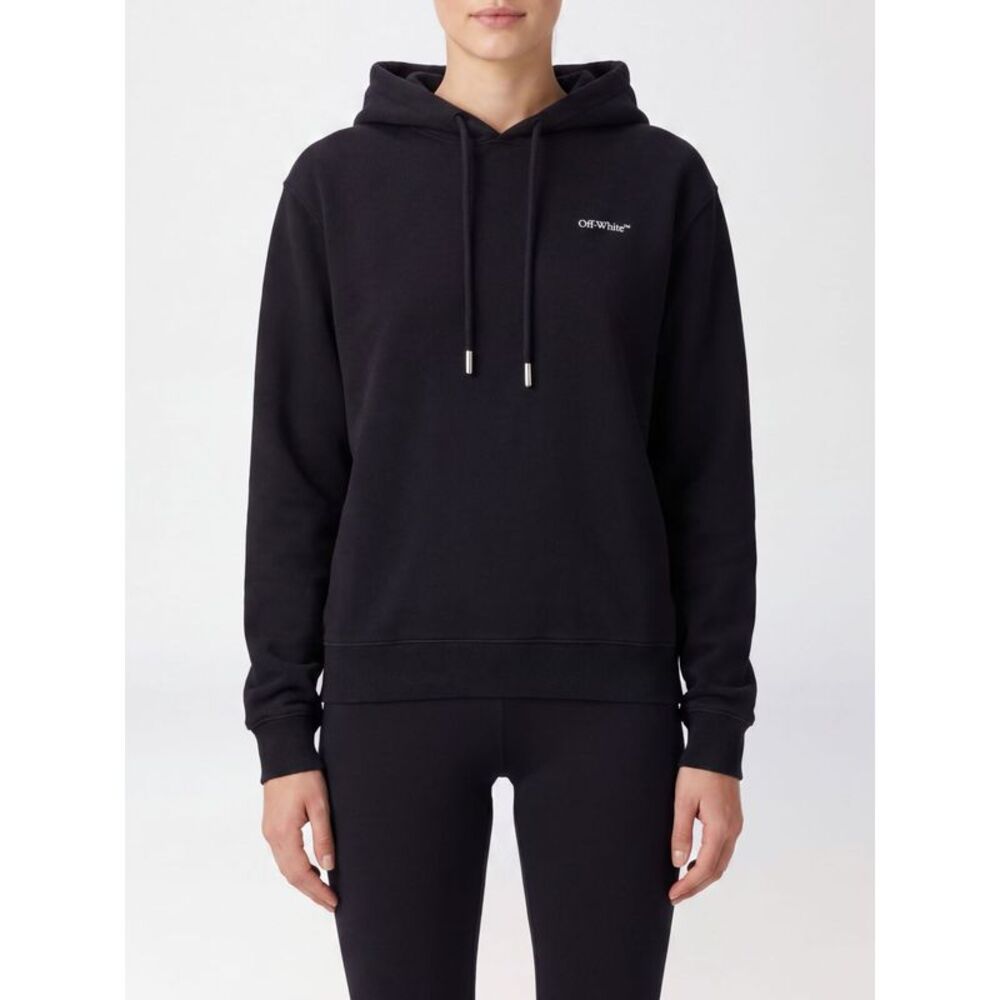Off-White Women Off-White Arrow Logo Cotton Hoodie With Drawstring